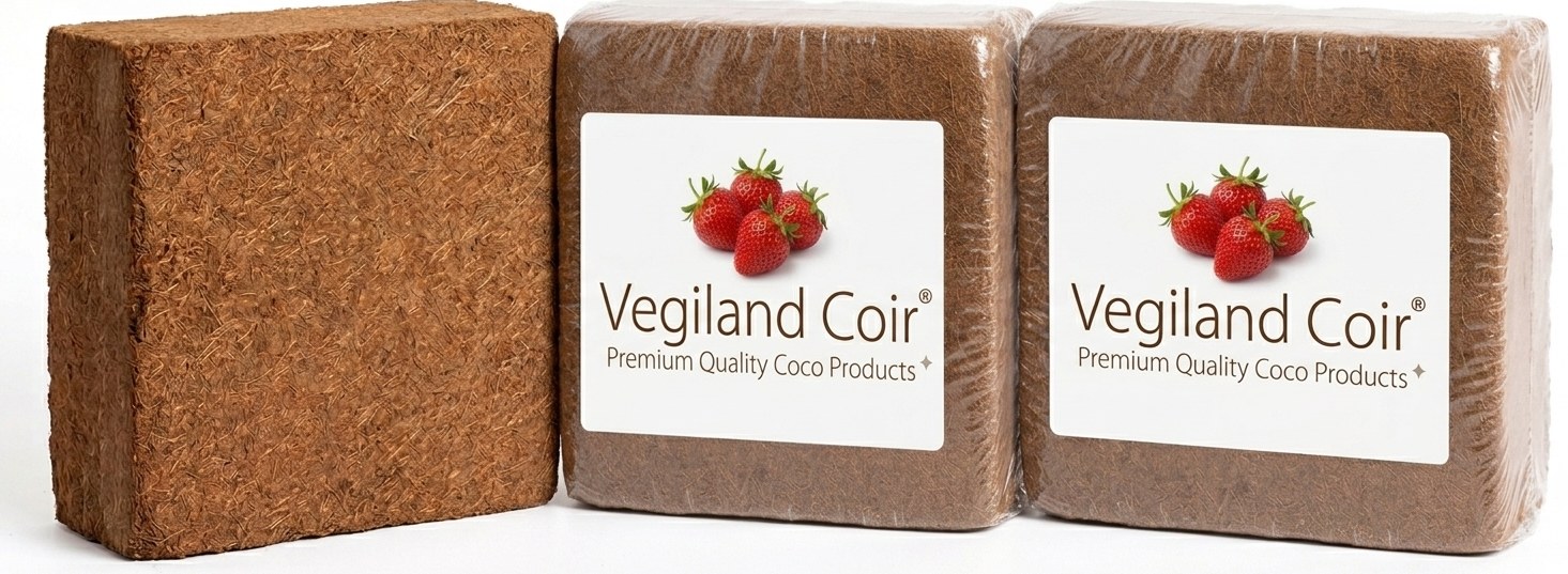 5kg coco peat bales, wrapped and labelled